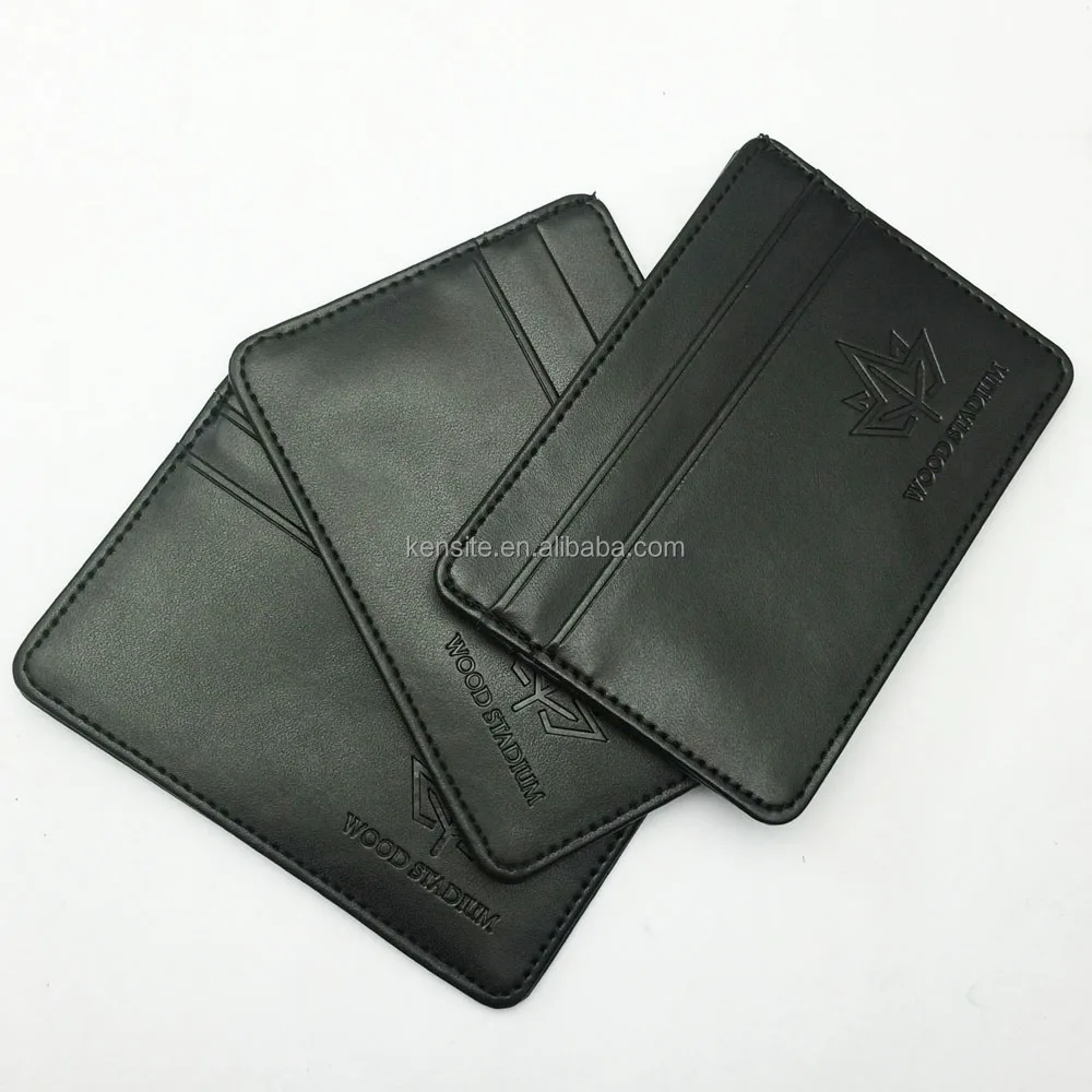 

good quality custom emboss logo black pu credit card holder, Black,customized