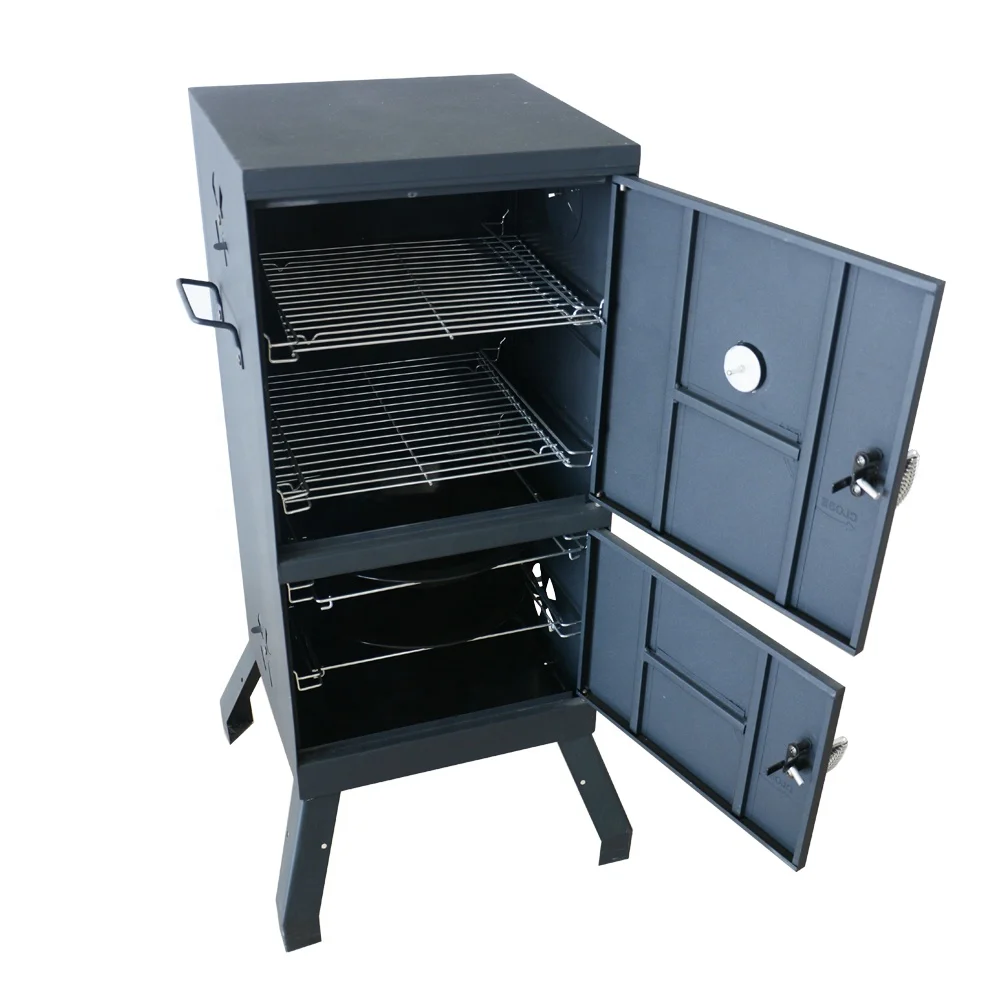 

30 inch Vertical Charcoal Smoker camping bbq grill, Black