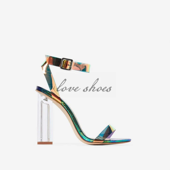 gold holographic heels