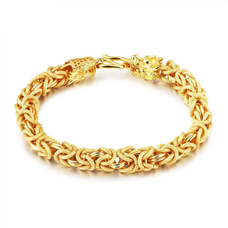 

Free Sipping Heavy Wide Jewelry Dragon Bracelet Gold Filled Jewelry Men Gold Bracelet