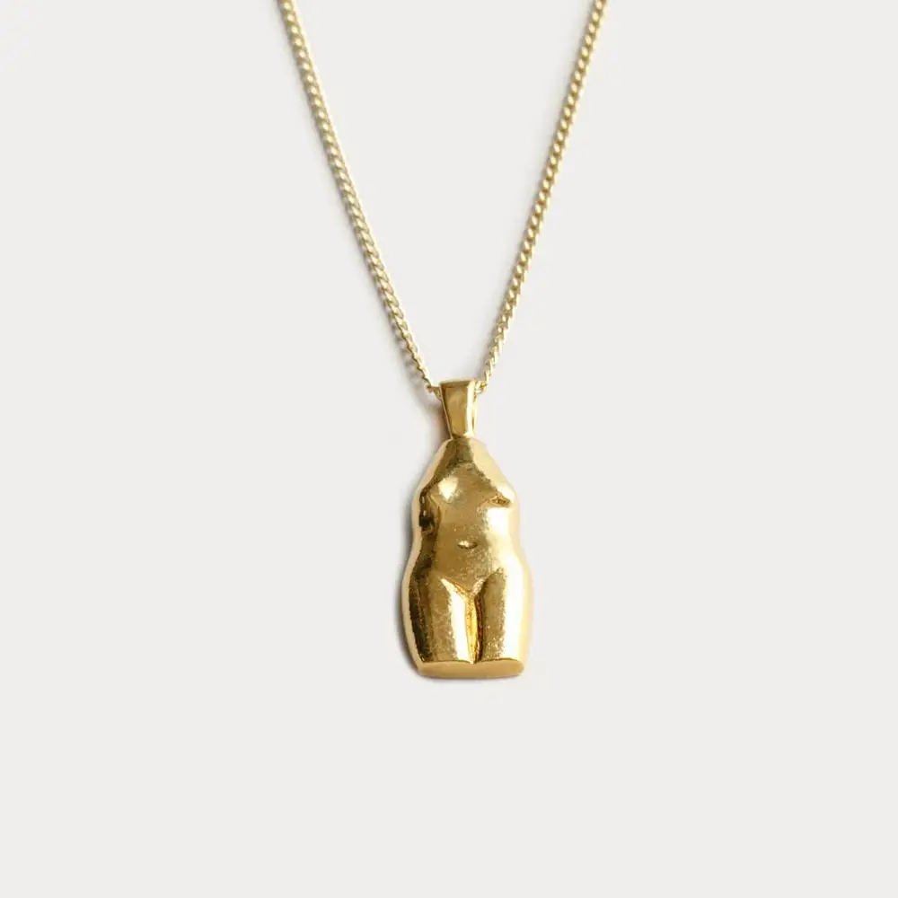 

Retro design gold jewelry woman body line simple Pendant necklace