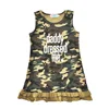 Summer Sleeveless Girls Clothes Baby Girl Casual Camo Ruffled Cotton Clothes Dresses