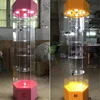 Floor standing exhibition with led lights watch shop acrylic rotating display box case