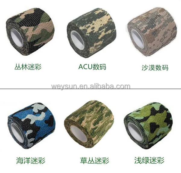 

5M Camera Gun Camouflage TapeS Stretchable Army War Game Survival Jungle Adventure Wrap Hunting Tapes Telescope Rifle Stickers, As shown