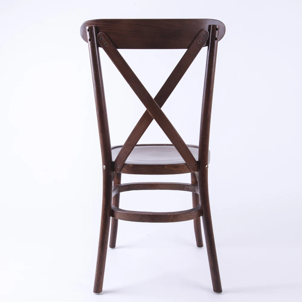 Wooden Bentwood Brown Cross Back Tuscan Chairs for Wedding Dining Reception