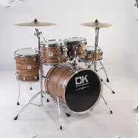 

5 pieces drum instrument brown wood color in discount price acustic drum set