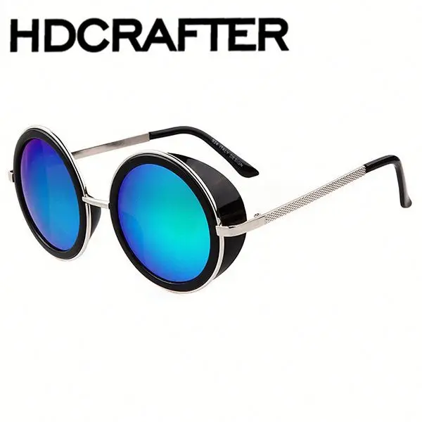 

2016 Star Style UV400 Eyeglasses Women Men black round hippie sunglasses with ear