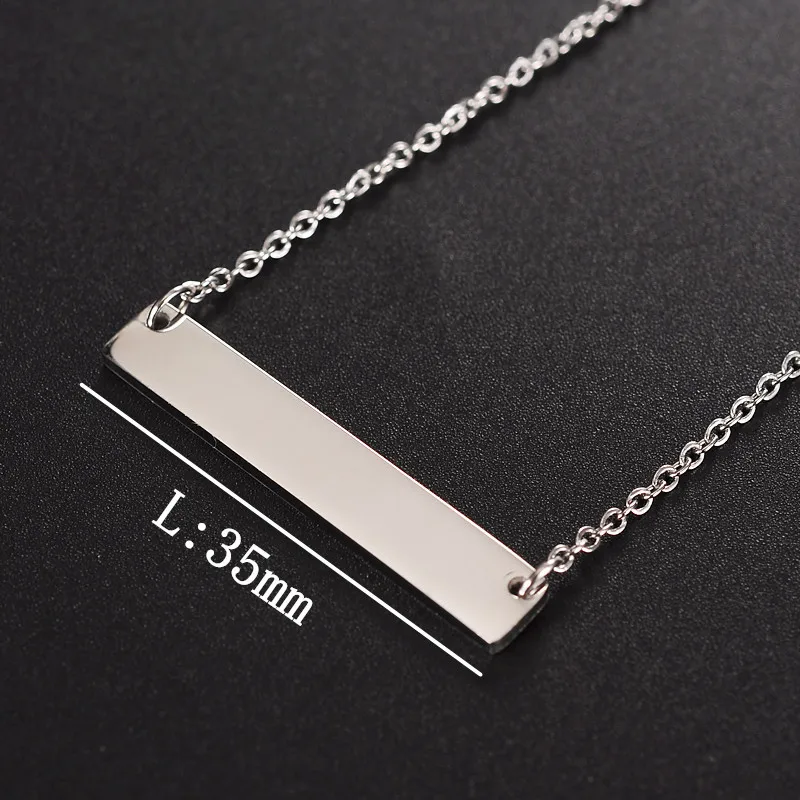 

DIY Stainless Steel Blank Private Engraved Name Bar Pendant Necklace