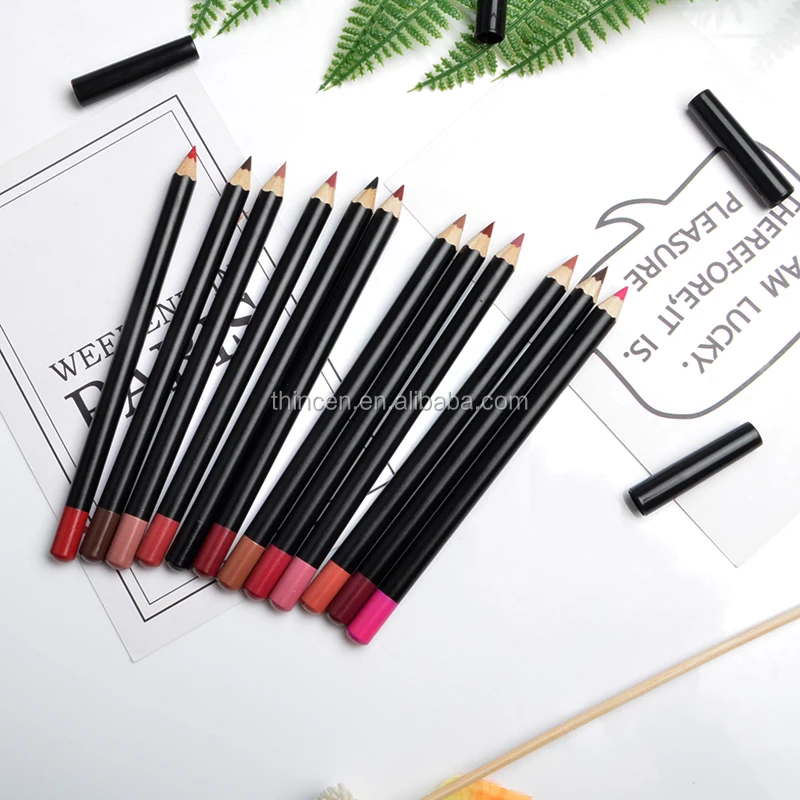 Wholesale Waterproof Cosmetics Wood Lipliner Private Label Lip Liner Pencil
