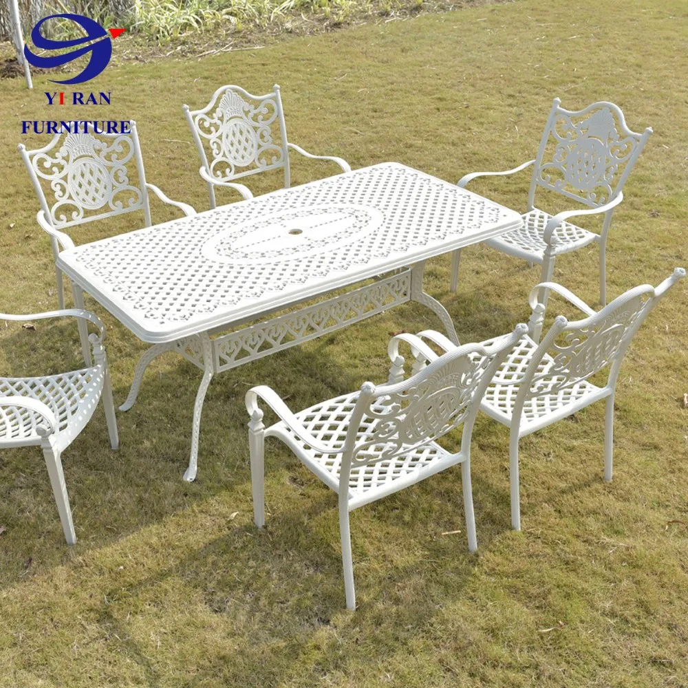 Cast Aluminum Patio Furniture Outside Garden Chair And Table Hotel