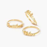 

18k gold plated ring custom personalized name ring for women