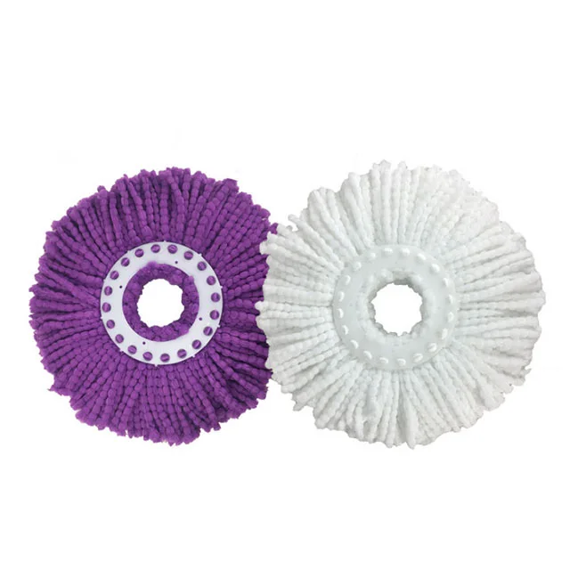 

360 Microfiber twist mop head refill replacement for spin magic mop, White+purple