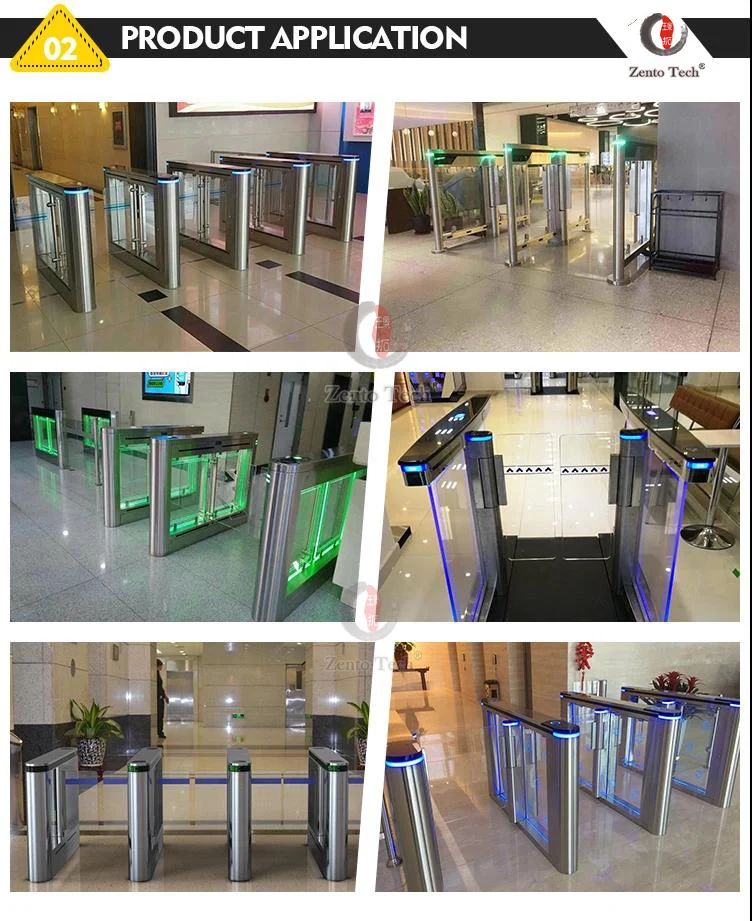 ZT-SFA Elegant Design Automatic Security swing  Turnstiles Embedded Rfid Finger Print Facial Recognition Access Control
