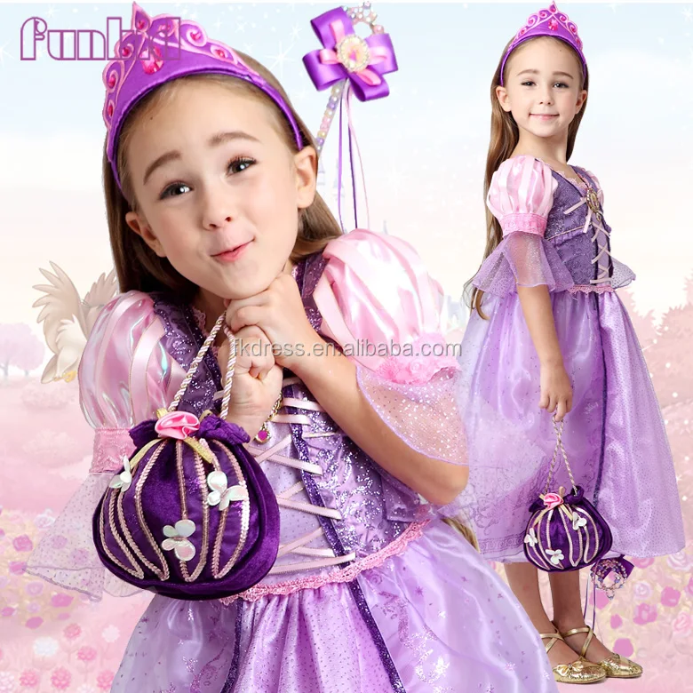 

2016 wholesale purple rapunzel princess halloween costumes fancy dress in china, Purple as per the pic