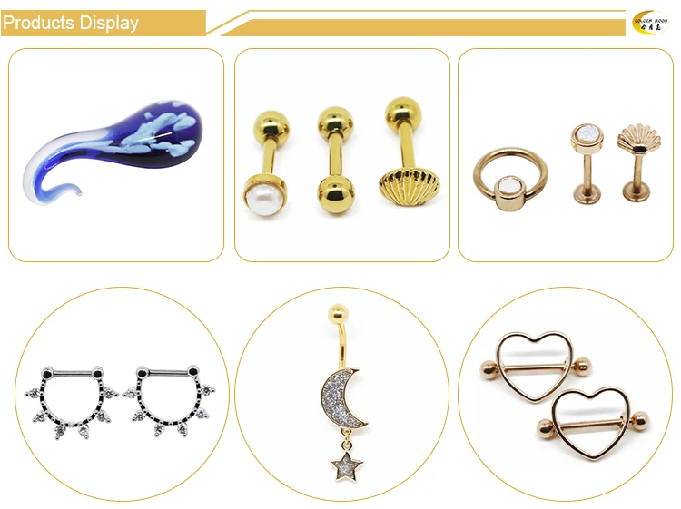 Best Seller Blue Gems Female Nipples Rings Shield Stretching Piercing