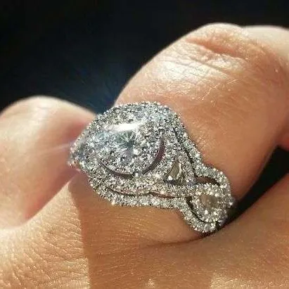 

High Quality Women Cubic Zirconia Rings for Wedding Engagement Jewelry Luxury Crystal Promise Ring