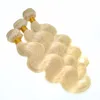 Brazilian human hair light ash blonde hair extensions body wave #613 human hair weft