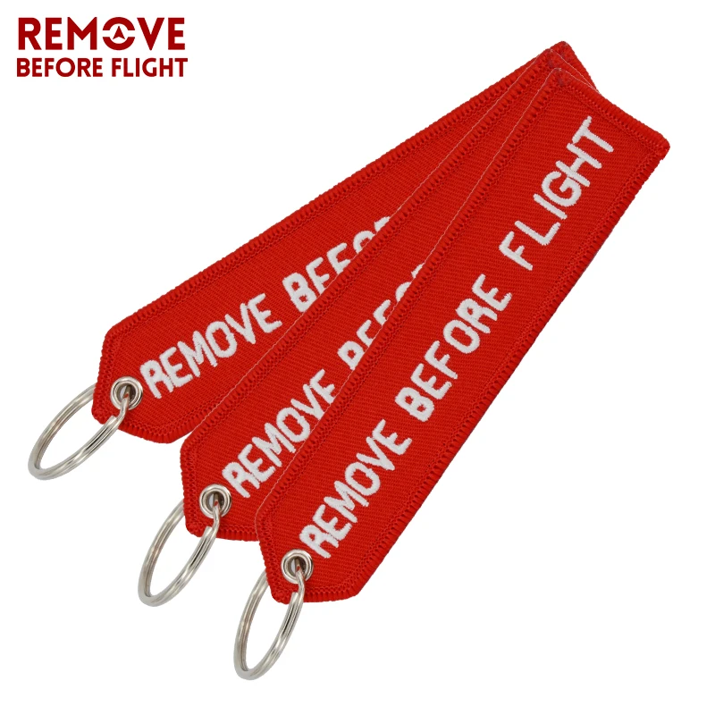 Hot Selling Remove Before Flight Keychains Jewelry Oem Key Chains Red