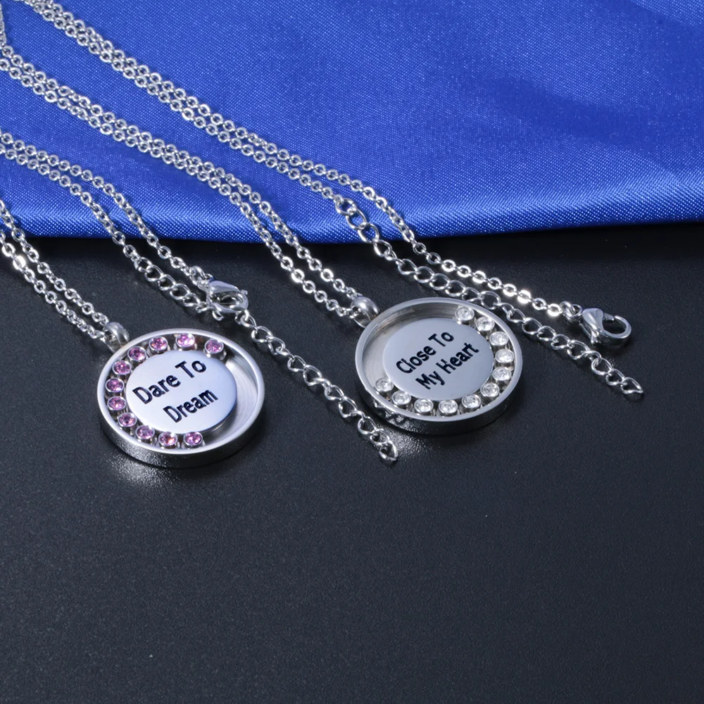 2019 New Arrival Removable Birthstone Stainless Steel Inital Letter Number Design Jewelry Necklace Women