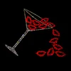 red lips iron on hot fix Rhinestone Transfers motif design