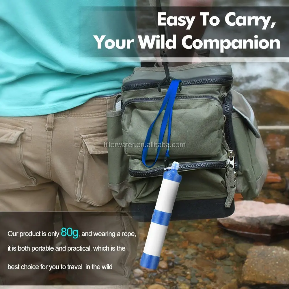 Portable Water Filter Straw Outdoor Personal Water Purifier for Hiking, Camping, Travel, Backpacking