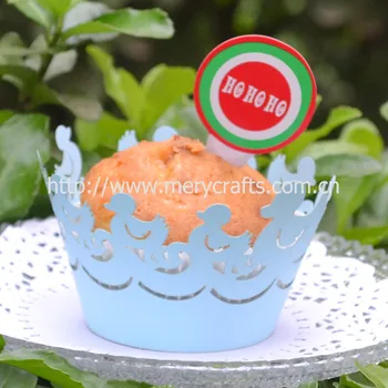 Cute Duck Laser Cut Paper Cupcake Holder For Kids Birthday Blue