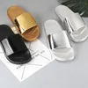 New fashionable bright surface design lady indoor and outdoor comfortable and wear-resistant PVC slippers