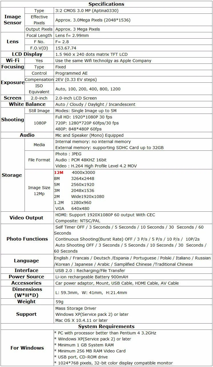 Gopro Hero 4 Style Eken G2 Wifi Action Camera 1080P Full HD Waterproof Car