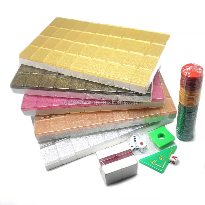 

Mahjong Set Crystal Mahjong Tiles with Pvc Box for Board Game and Promotional Gifts