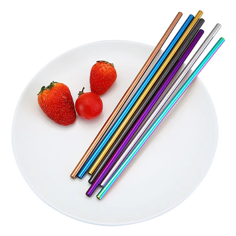 

Eco Friendly Reusable Colorful Stainless Steel Drinking Metal Straw for Tumbler Cup Water Bottle Mug, Natural/golden/rose gold/purple/colorful/black/blue
