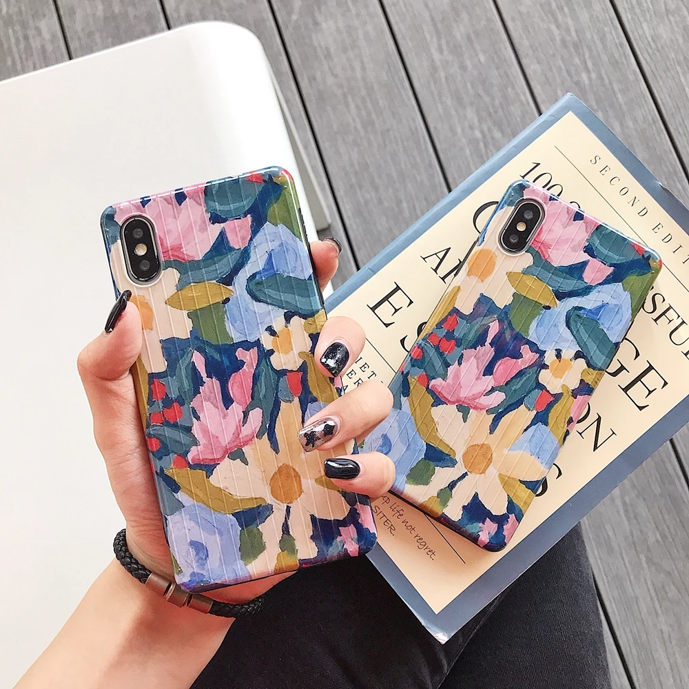 

Wholesale Suitcase Design Mobilephone Phone Case for iPhone Xr Xsmax 7 8 Flower Drawing IMD Print Customize TPU Soft Phone Shell, N/a