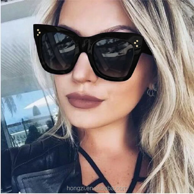 

Fashion Square Sunglasses Women Cat Eye Luxury Brand Big Black Sun Glasses Mirror Shades lunette femme Oculos, Multicolor