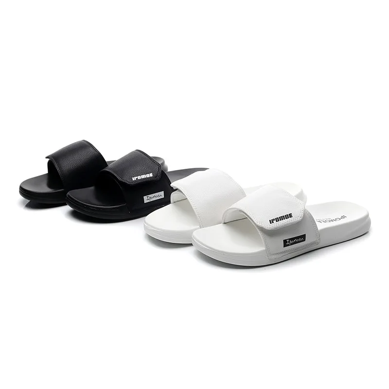 Greatshoe blank sandal slide,custom logo leather slide sandal slipper black slide sandal women