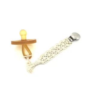 Image of EA0087 Eadoe Premium Quality Pacifier Clip Teether Girl Braided Pacifier Clip Baby