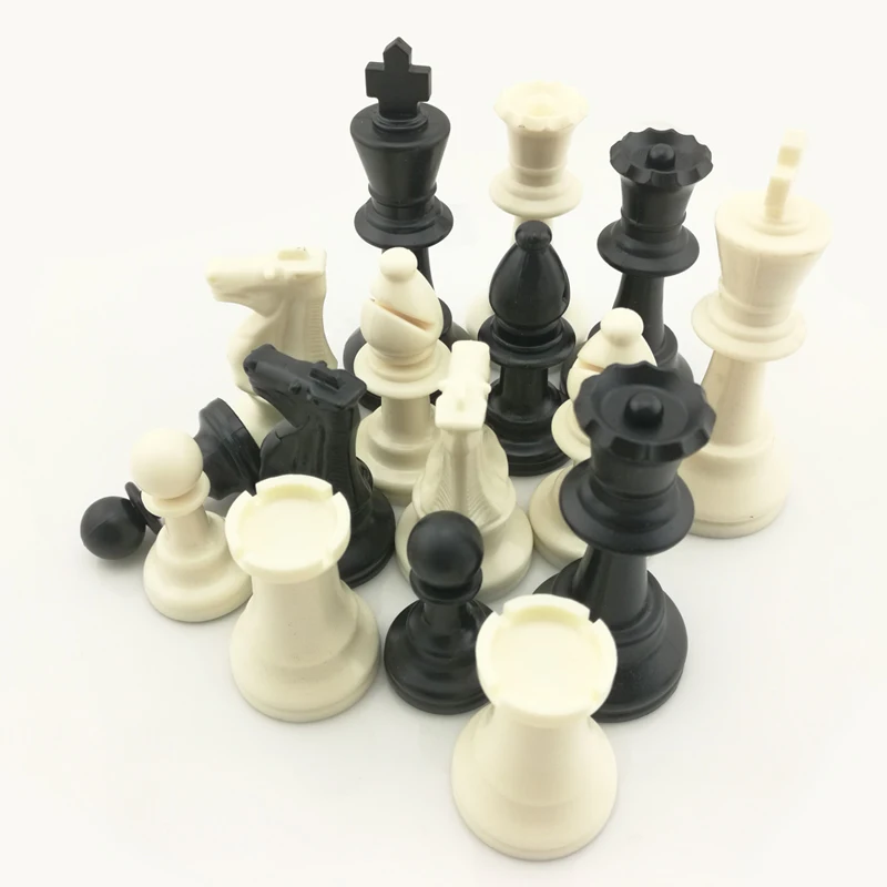 

Tournament standard chess club chess pieces with king tall 3.75 inch WG-QZ01, Black,white, ivory & black