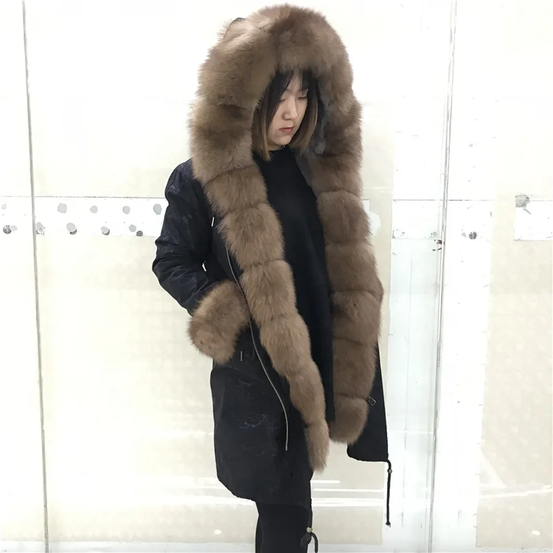 

Top Selling Women Winter Real Fur Hood Down Parka winter jacket, Black;green;light blue;light pink .jeans color