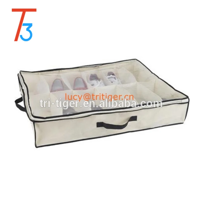 

12 pair under bed shoe storage bag box organizer