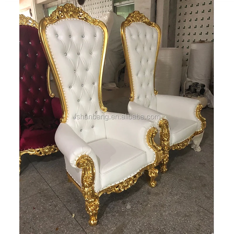 Elegant 1 King Queen High Back Wooden Throne Chair Buy King Throne