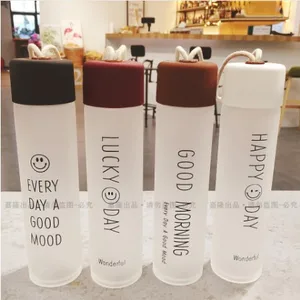Image of 360ml Frosted heat Resistant eco friendly borosilicate glass water bottle