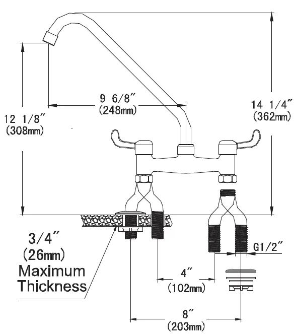 Best Commercial Dual Handle Deck Mount Kitchen Sink Mixer Taps
