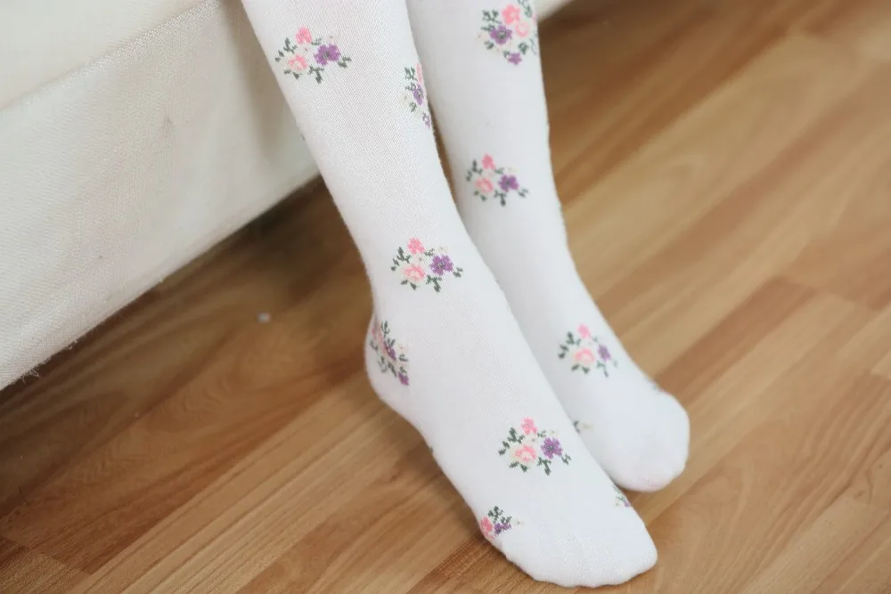 Wholesale Children White Cute Tight Cotton Lace Floral Baby Tights