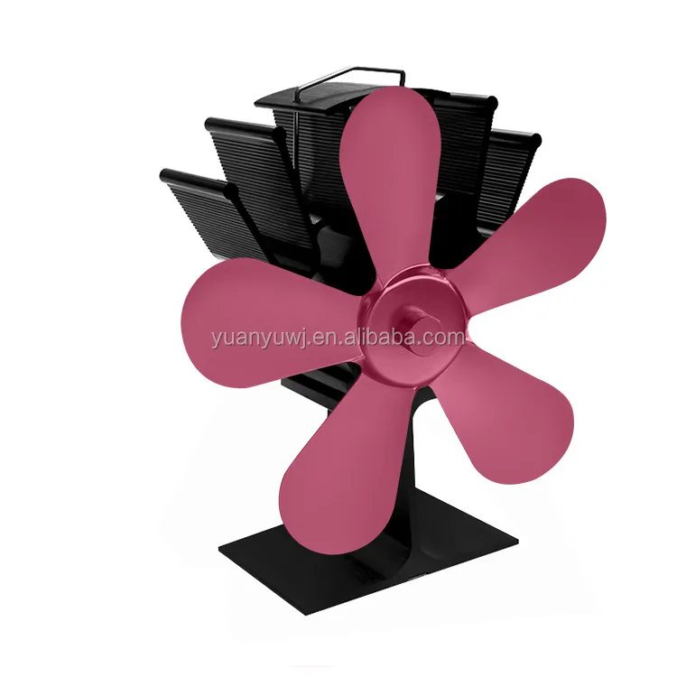 5 Blade Aluminum Heat Powered Ultra Quiet Fireplace Stove Fan
