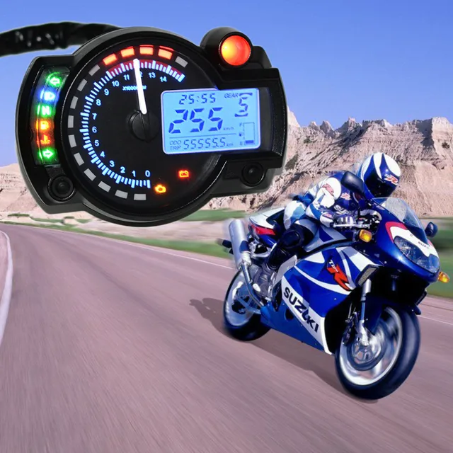 lcd digital motorcycle odometer speedometer adjustable max 299km