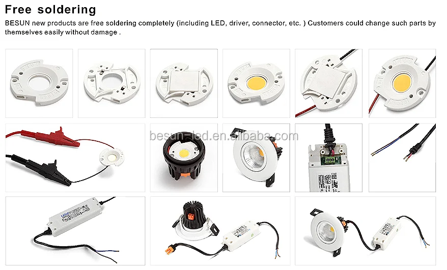 No flicker soft lighting 7w triac/dali/1-10v dimmable downlight
