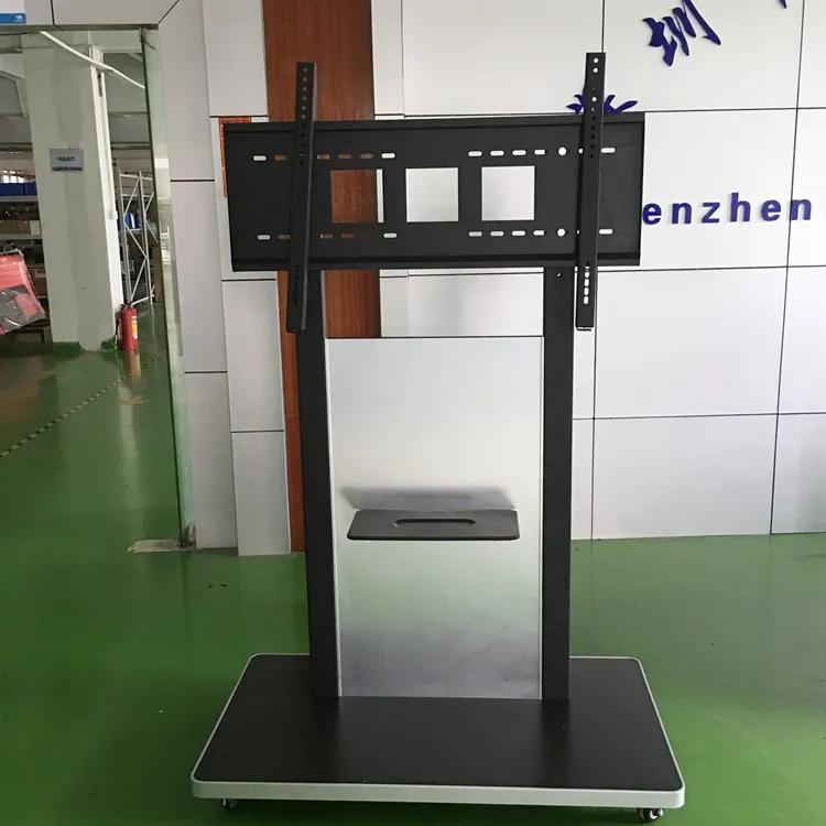 
42KG weight Custom 55 65 70 86 inch mobile tv stand tv cart furniture with wheels for interactive whiteboard 