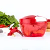 Manual Fruit Vegetable Chopper Hand Mixer Grinder Food Onion Nuts Herb Slice Mince Chop Blend Kitchen Tool Red