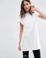 

women apparel extend long t-shirts oversized womens blank cotton white t-shirt dress made in china