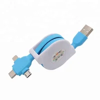 

Customized logo 3 in 1 retractable micro usb data cable usb type c charger cable for mobile phones