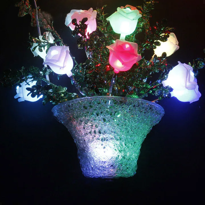 2016 wedding decoration led crystal rose flower lights