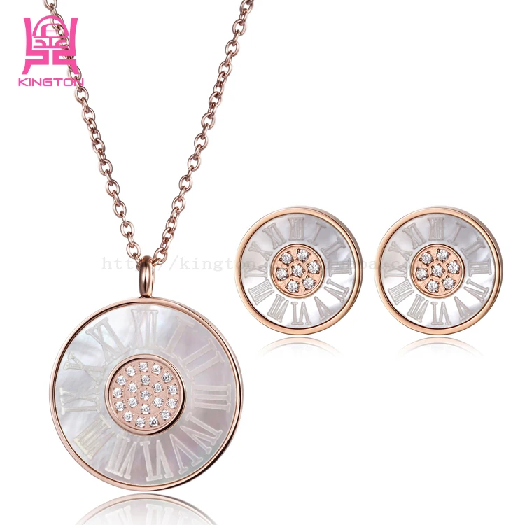 Kington jwelleries necklace, 18k gold plated fashion necklace earrings jewelry sets